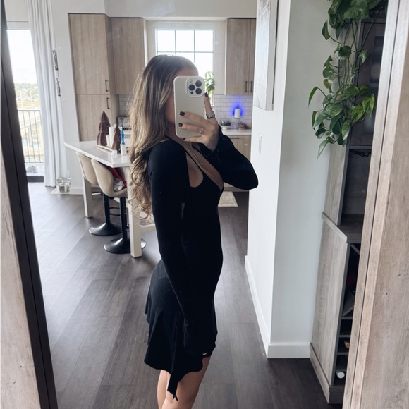 Oh Polly Black Cutout Mini Dress (Size 2) - Picture 2 of 4